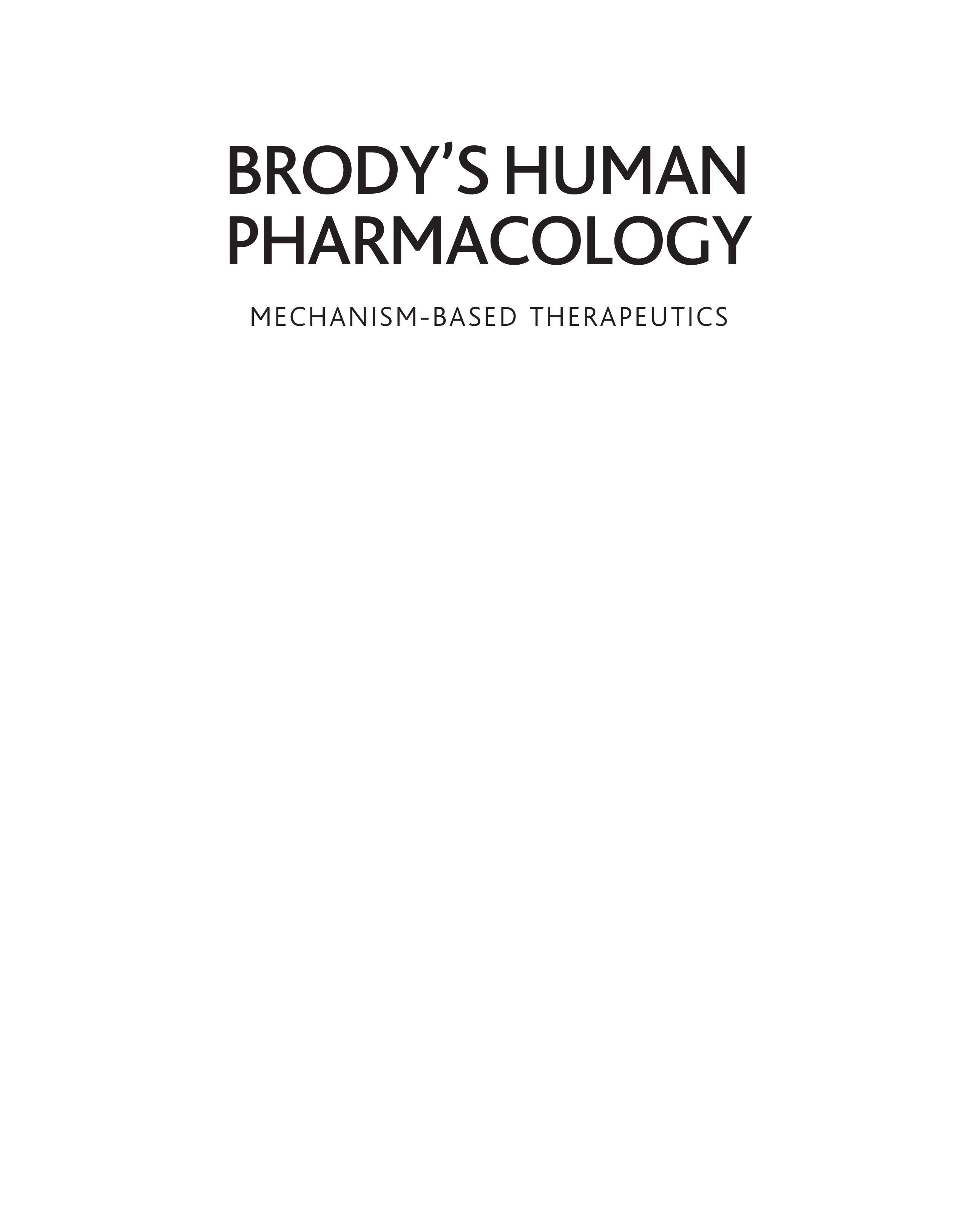 Brody's Human Pharmacology