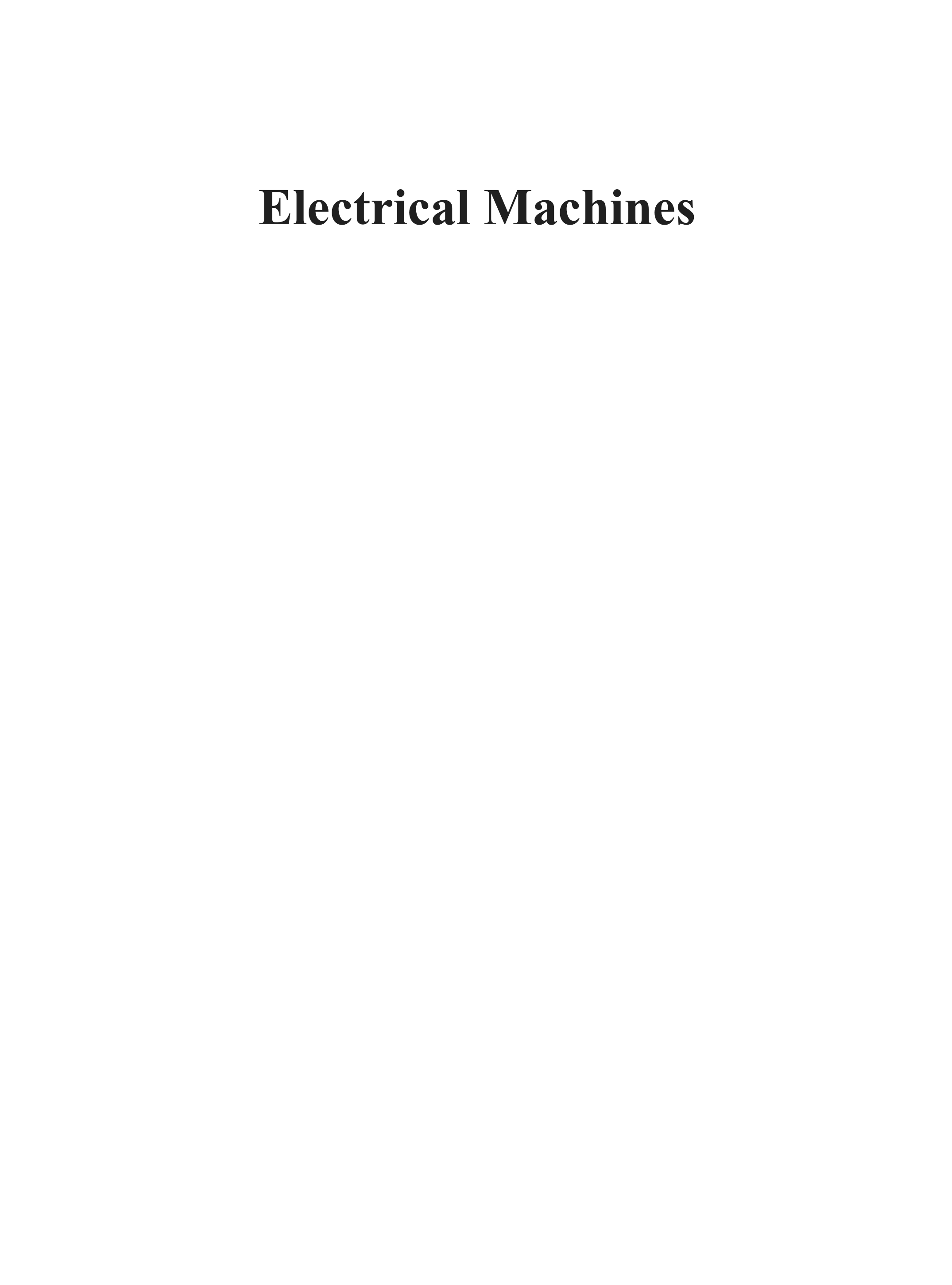 Laboratory Experiments on Electrical Machines