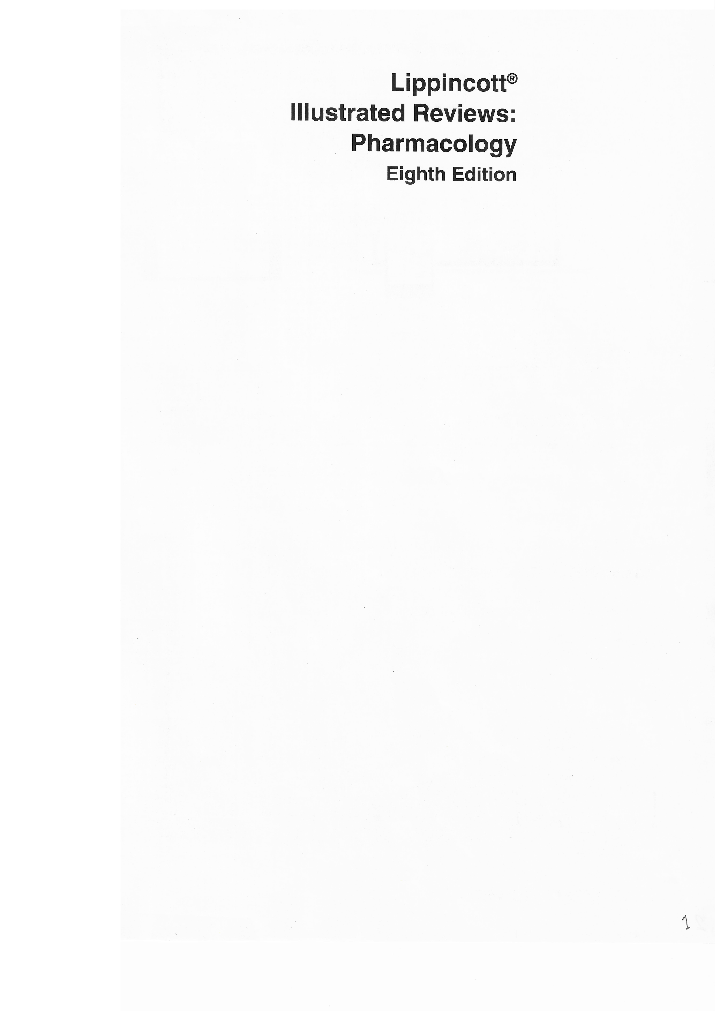 Lippincott Illustrated Reviews: Pharmacology