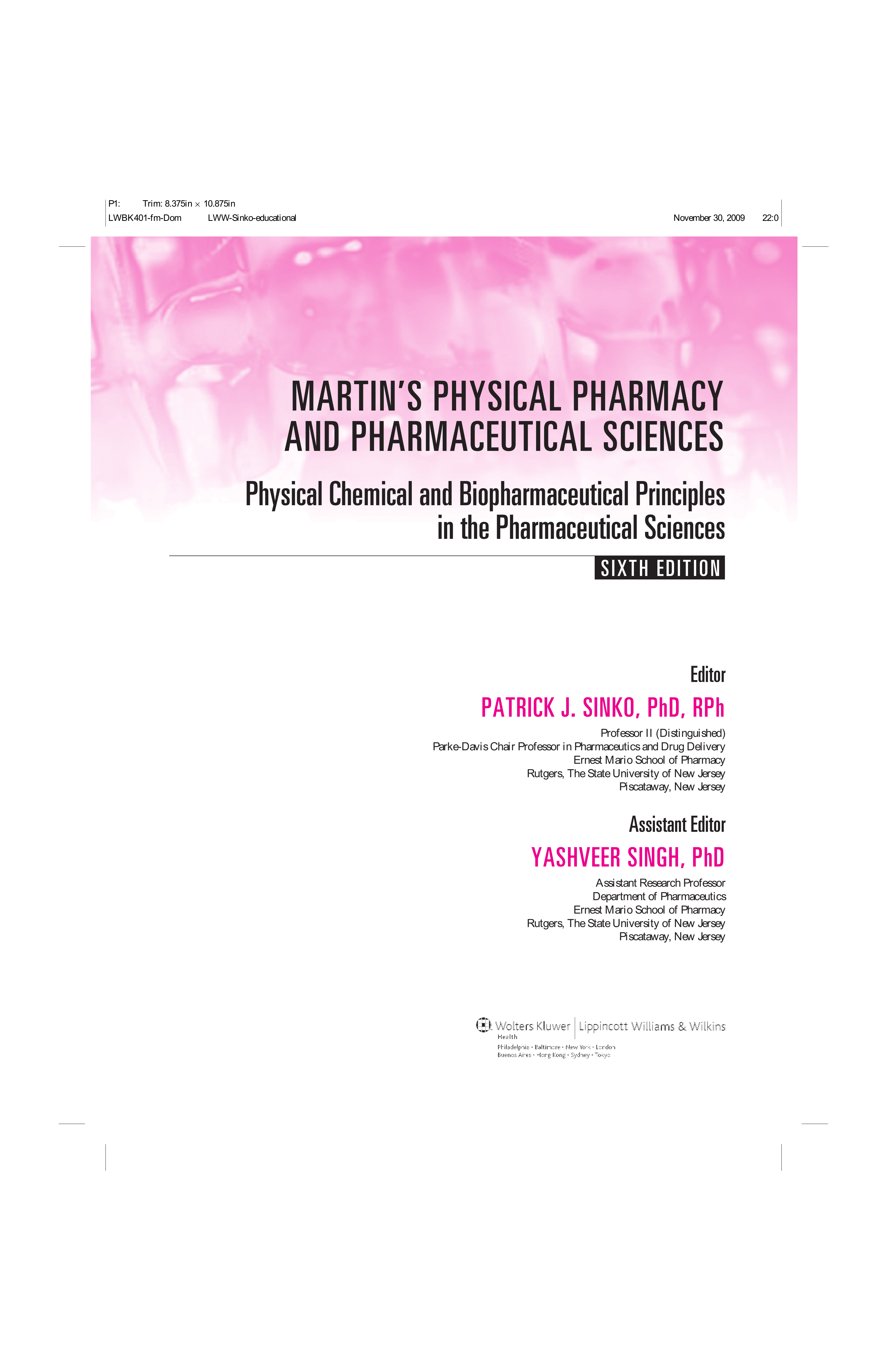 Martin's Physical Pharmacy and Pharmaceutical Sciences