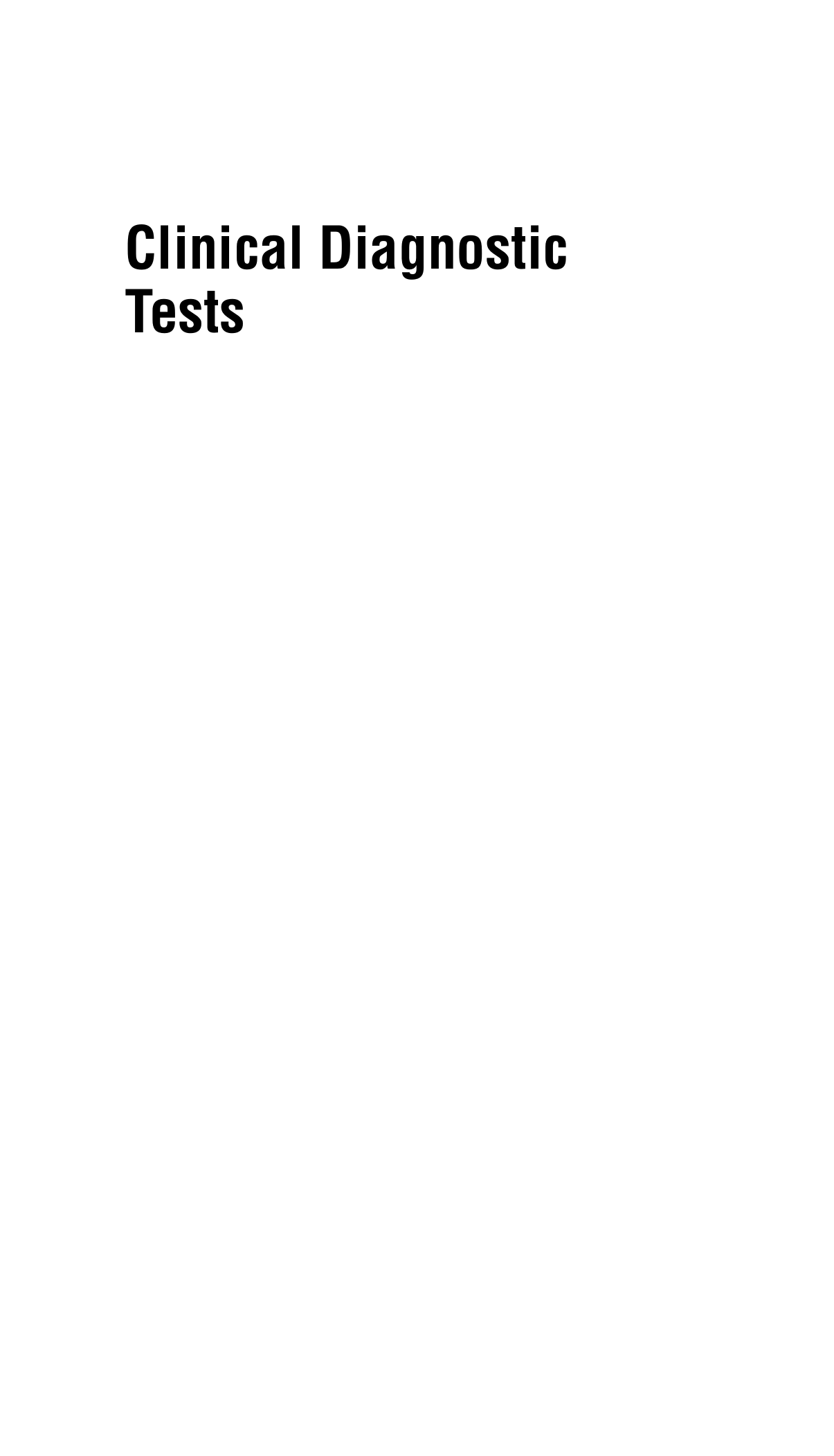 Clinical Diagnostic Tests