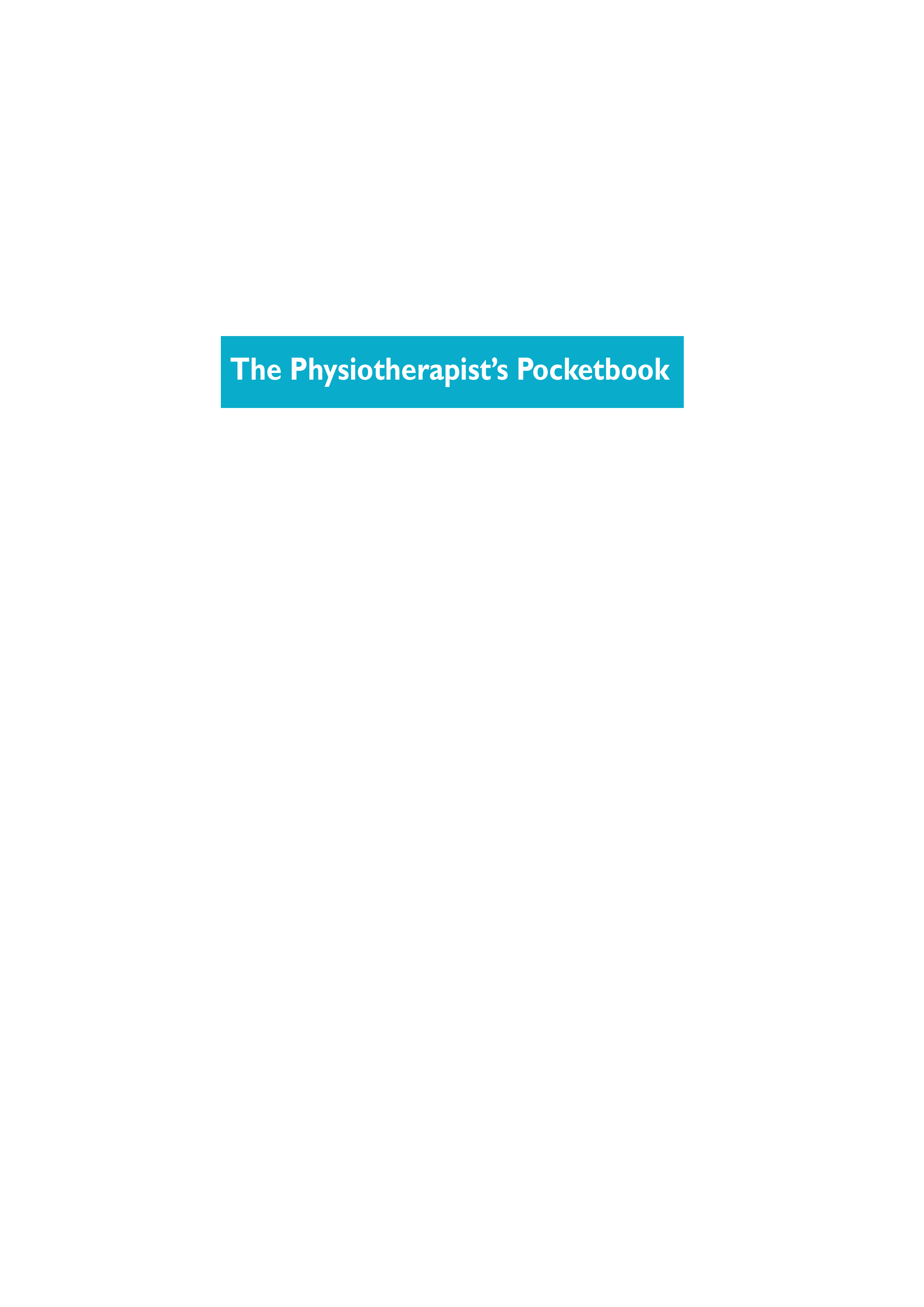 The Physiotherapist's Pocketbook