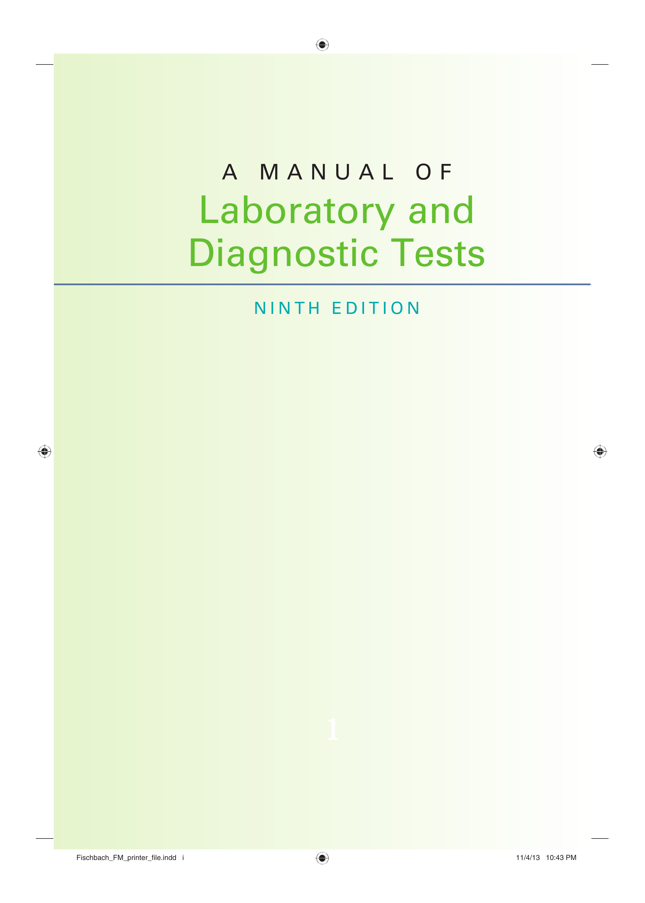 A Manual of Laboratory and Diagnostic Tests