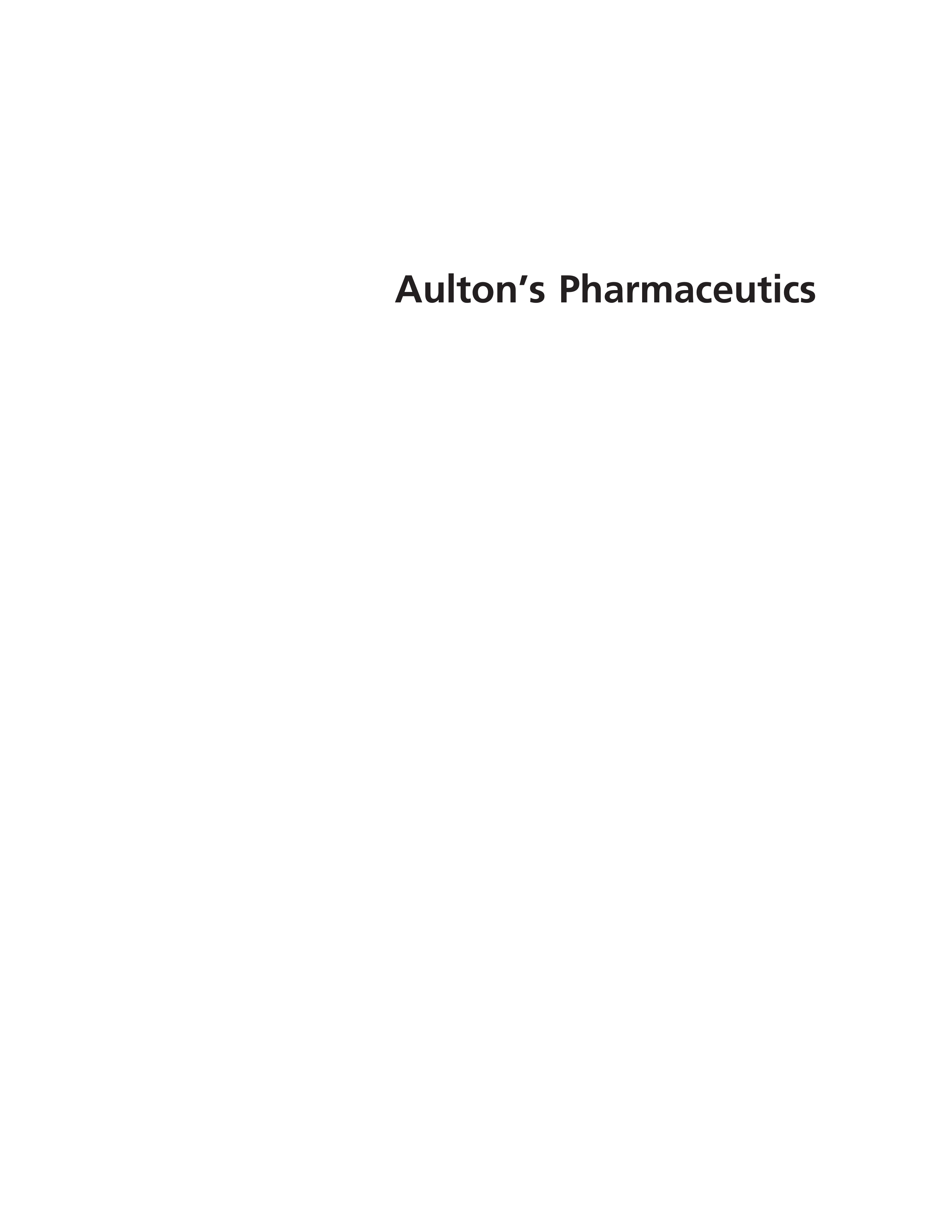 Aulton's Pharmaceutics E-Book
