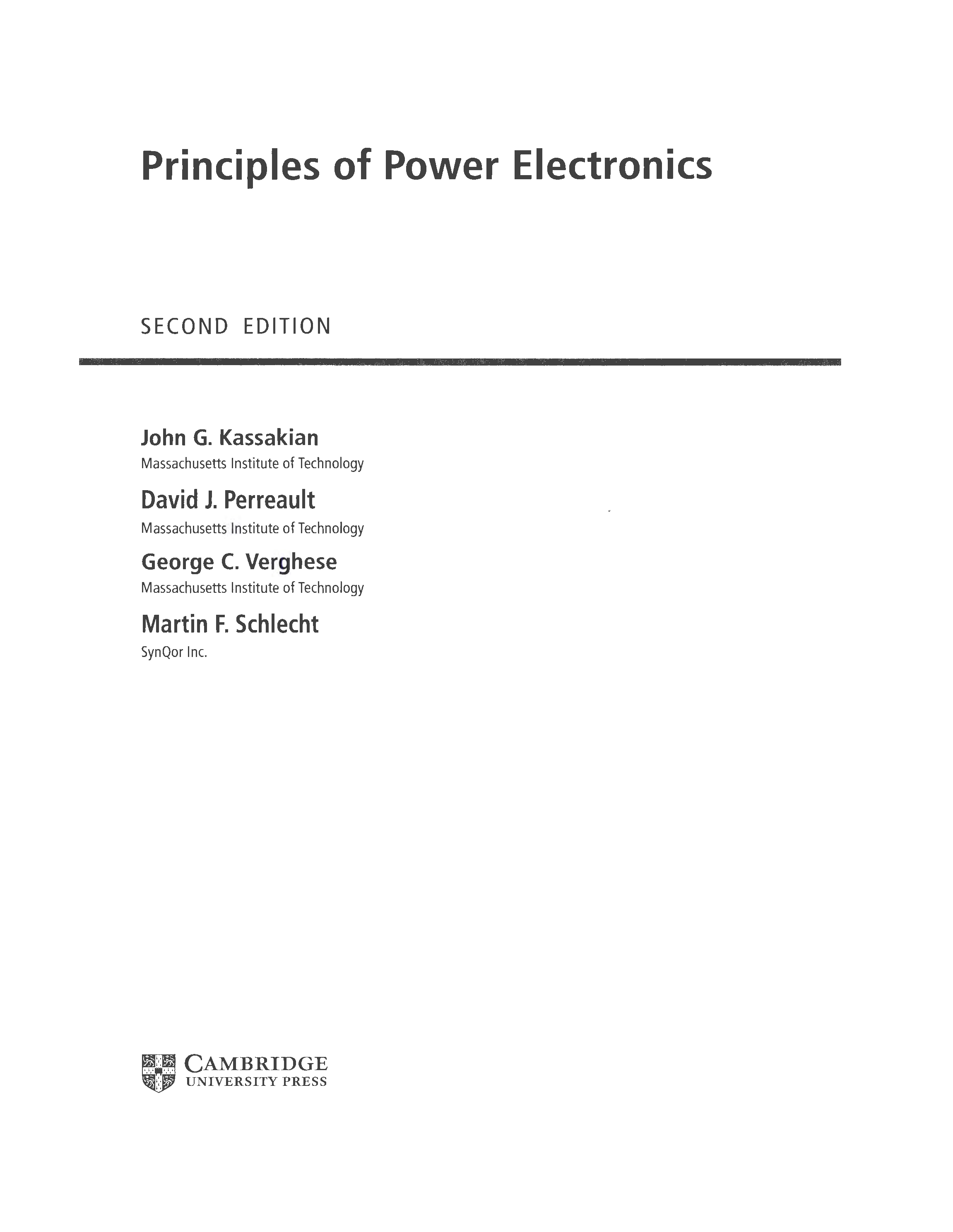 Principles of Power Electronics