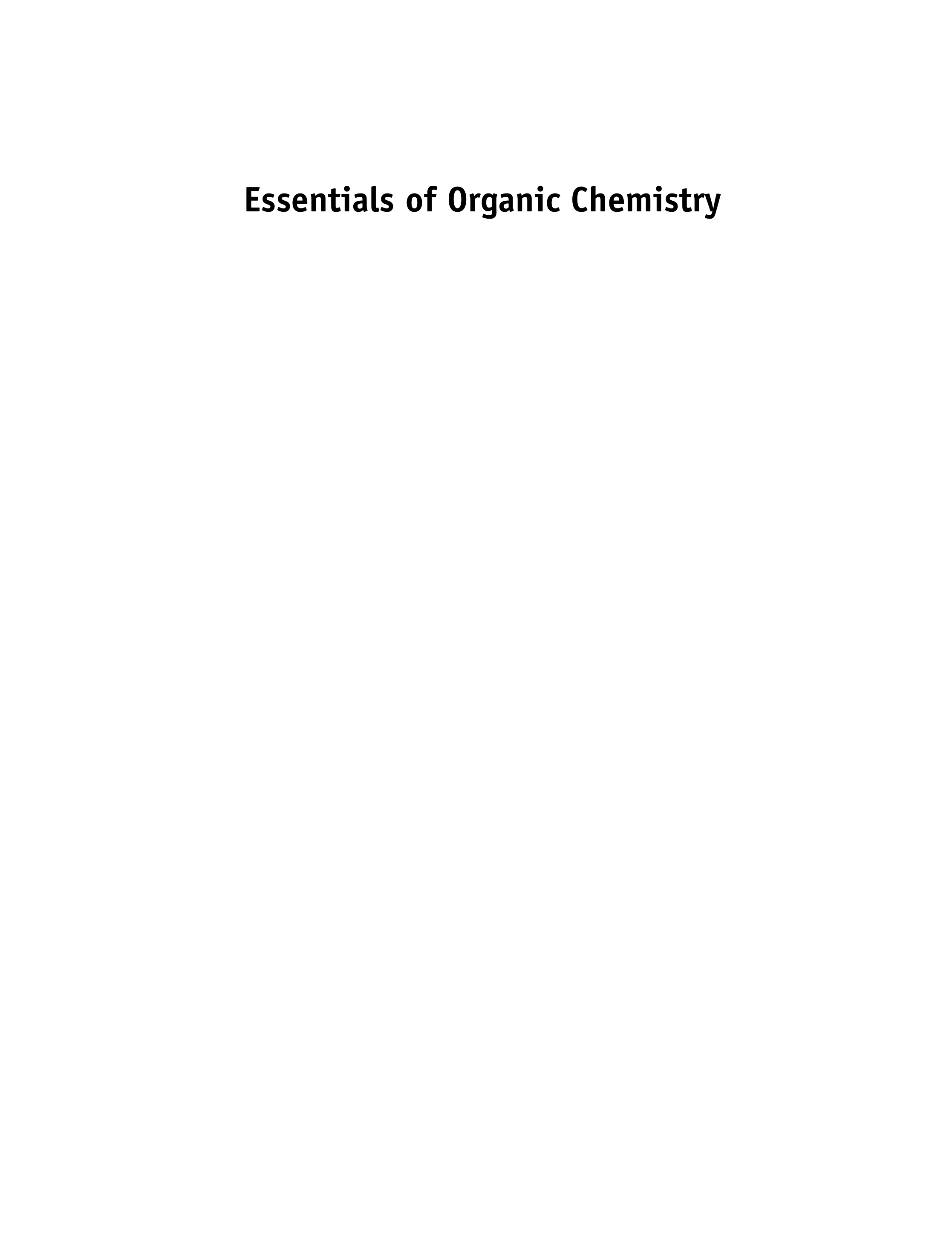 Essentials of Organic Chemistry