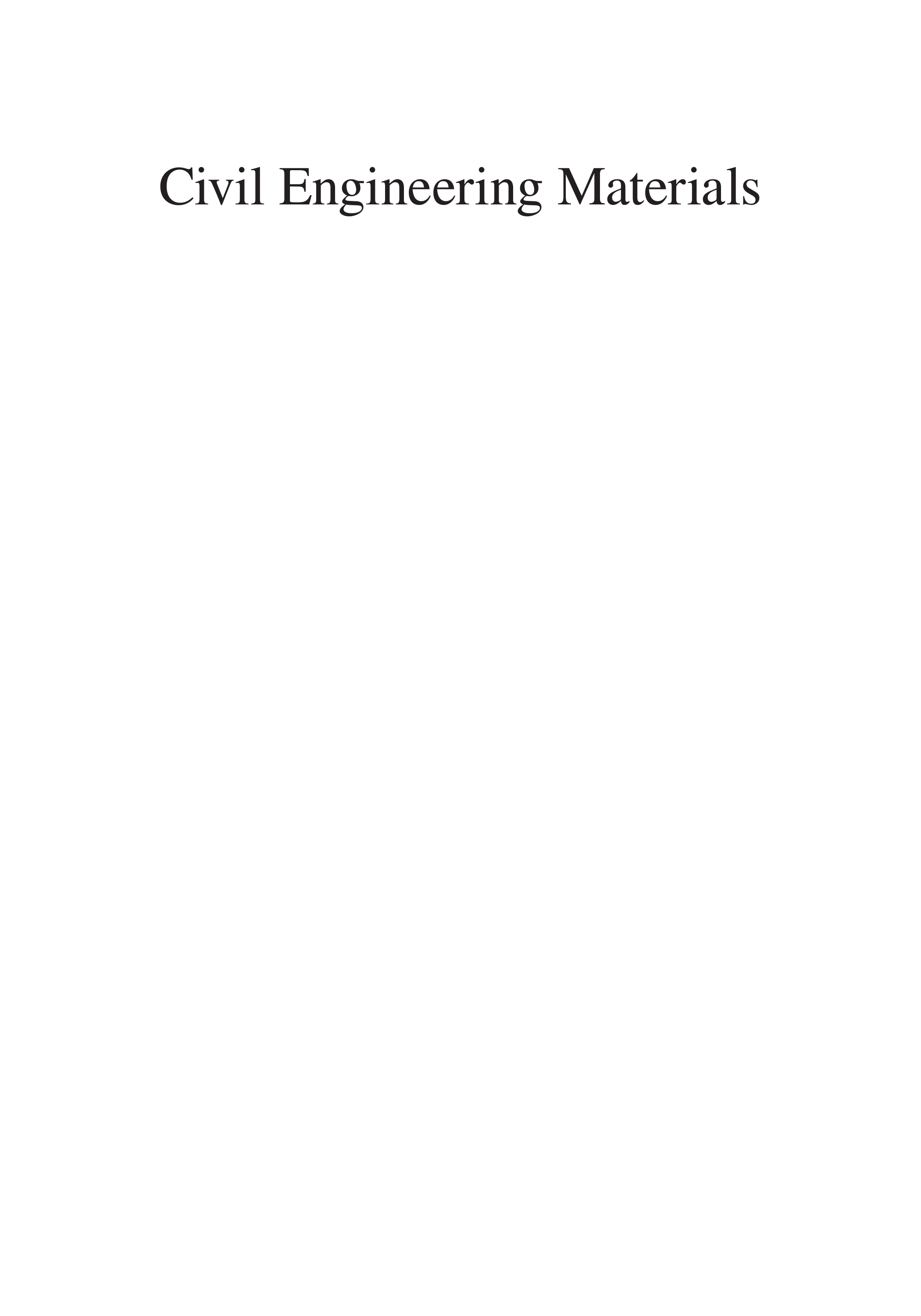 Civil Engineering Materials