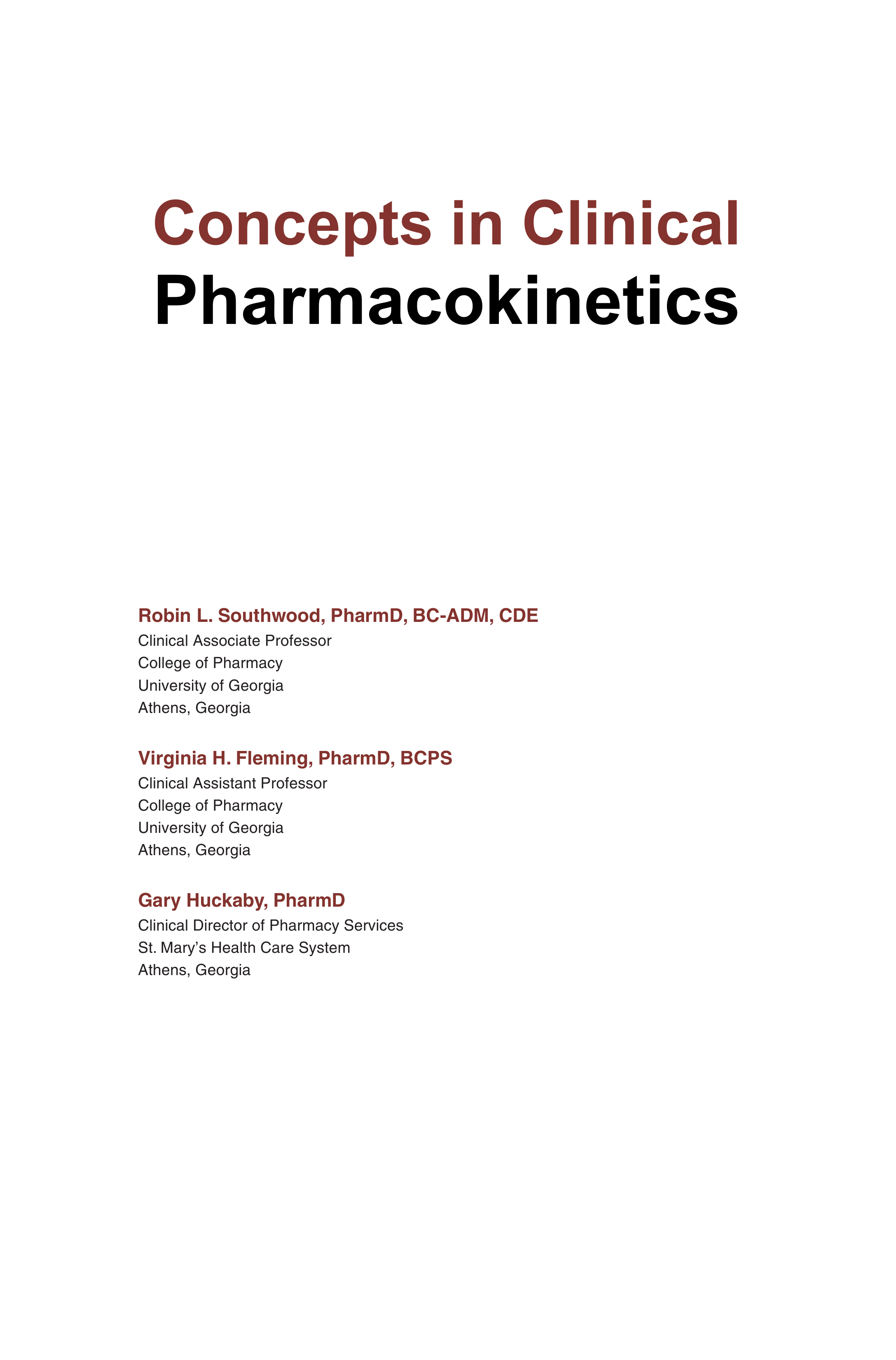 Concepts in Clinical Pharmacokinetics