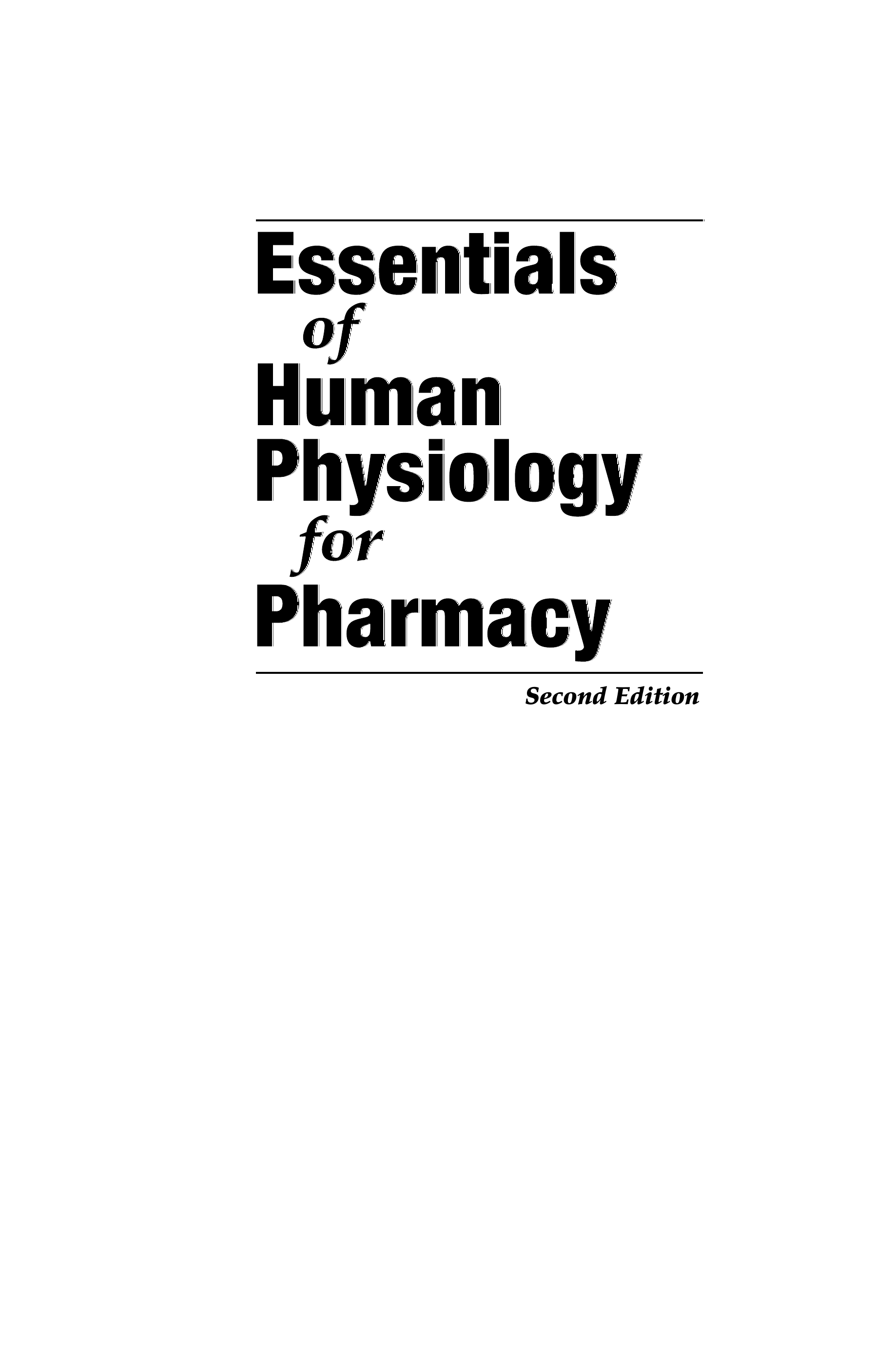 Essentials of Human Physiology for Pharmacy