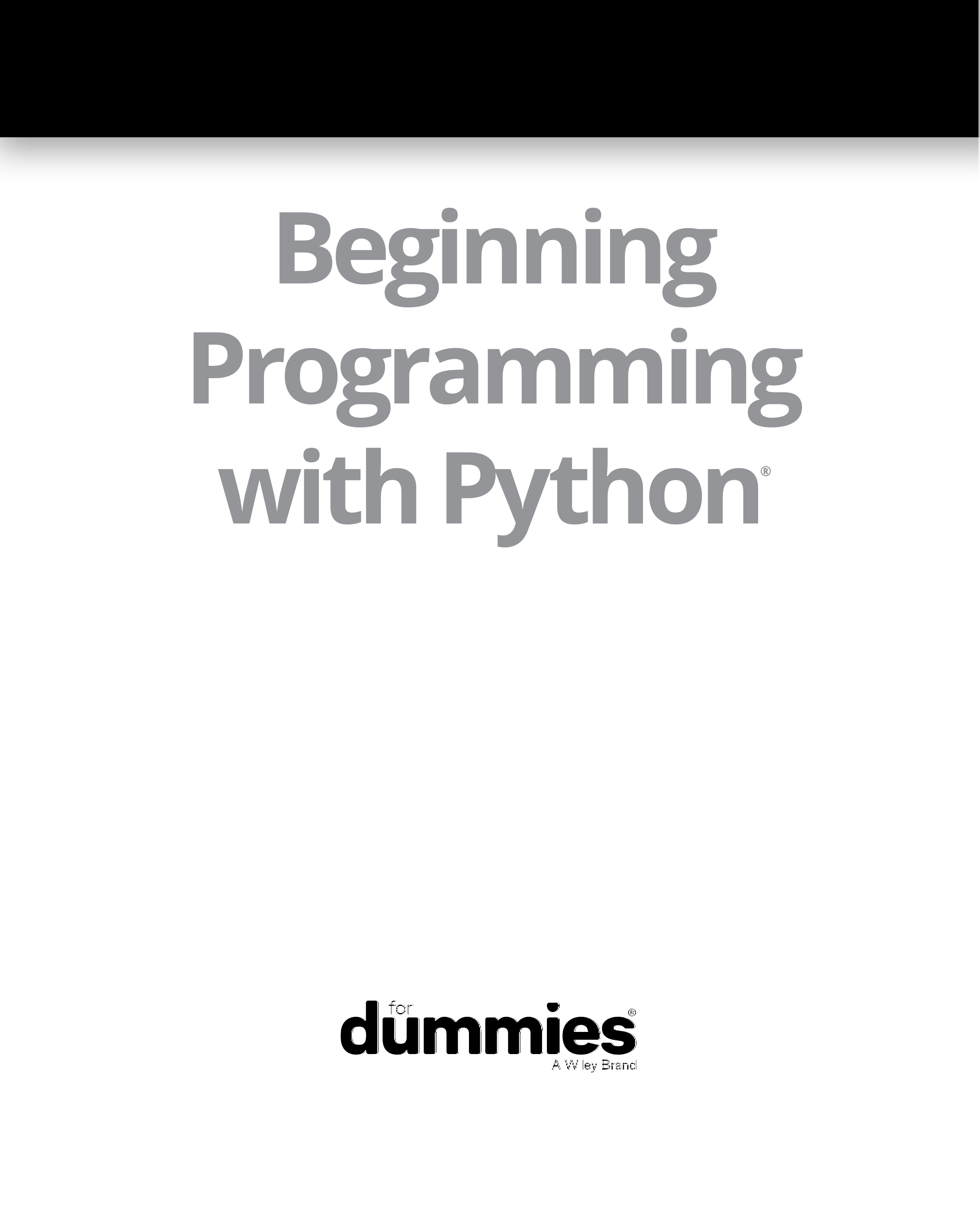Beginning Programming with Python For Dummies