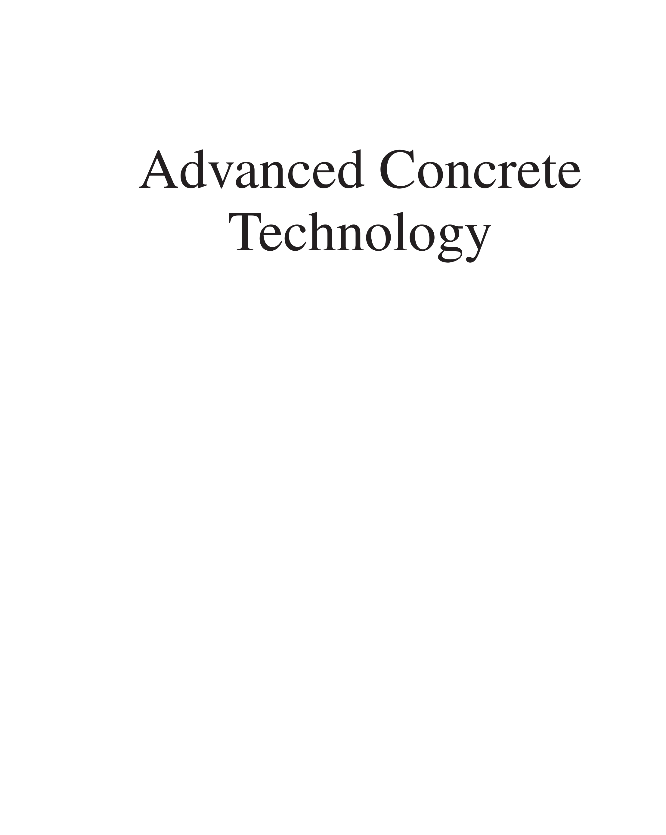 Advanced Concrete Technology