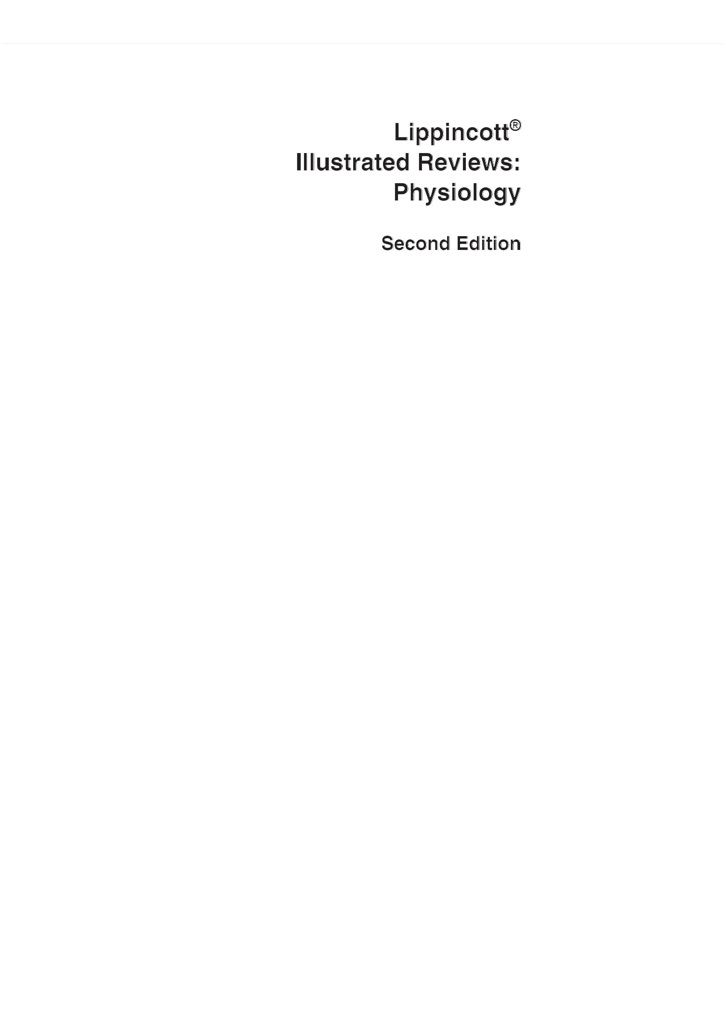 Lippincott Illustrated Reviews Physiology