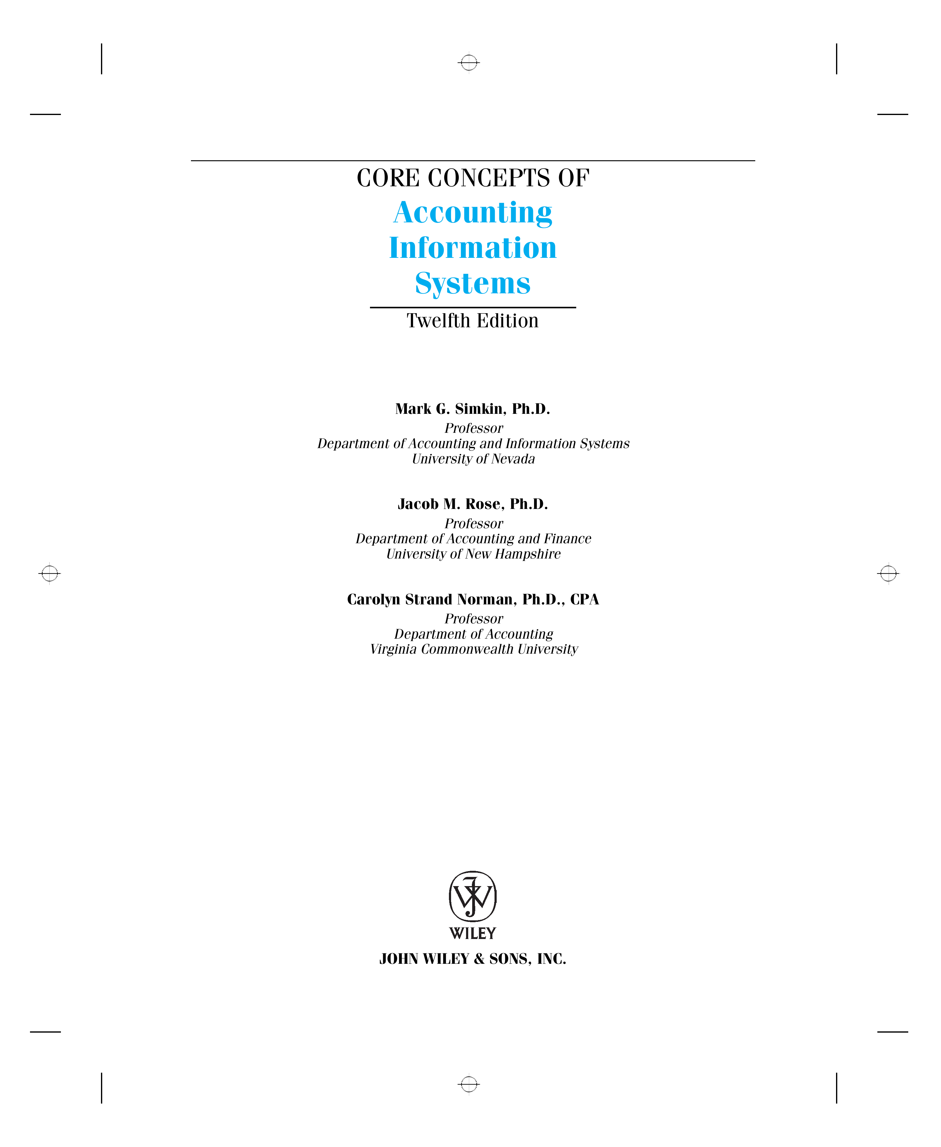 Core Concepts of Accounting Information Systems