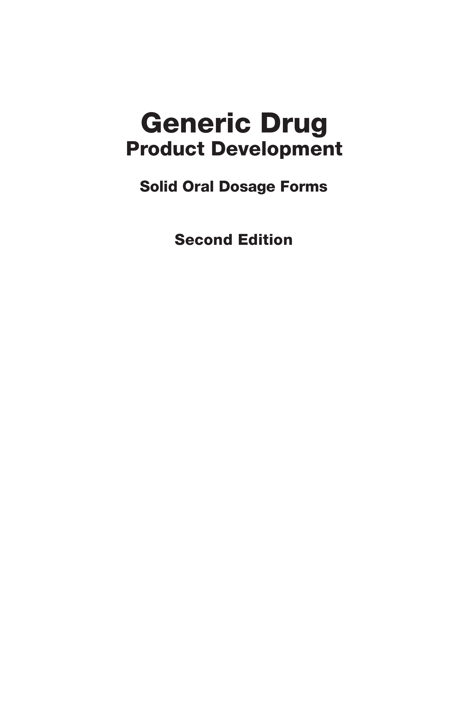 Generic Drug Product Development