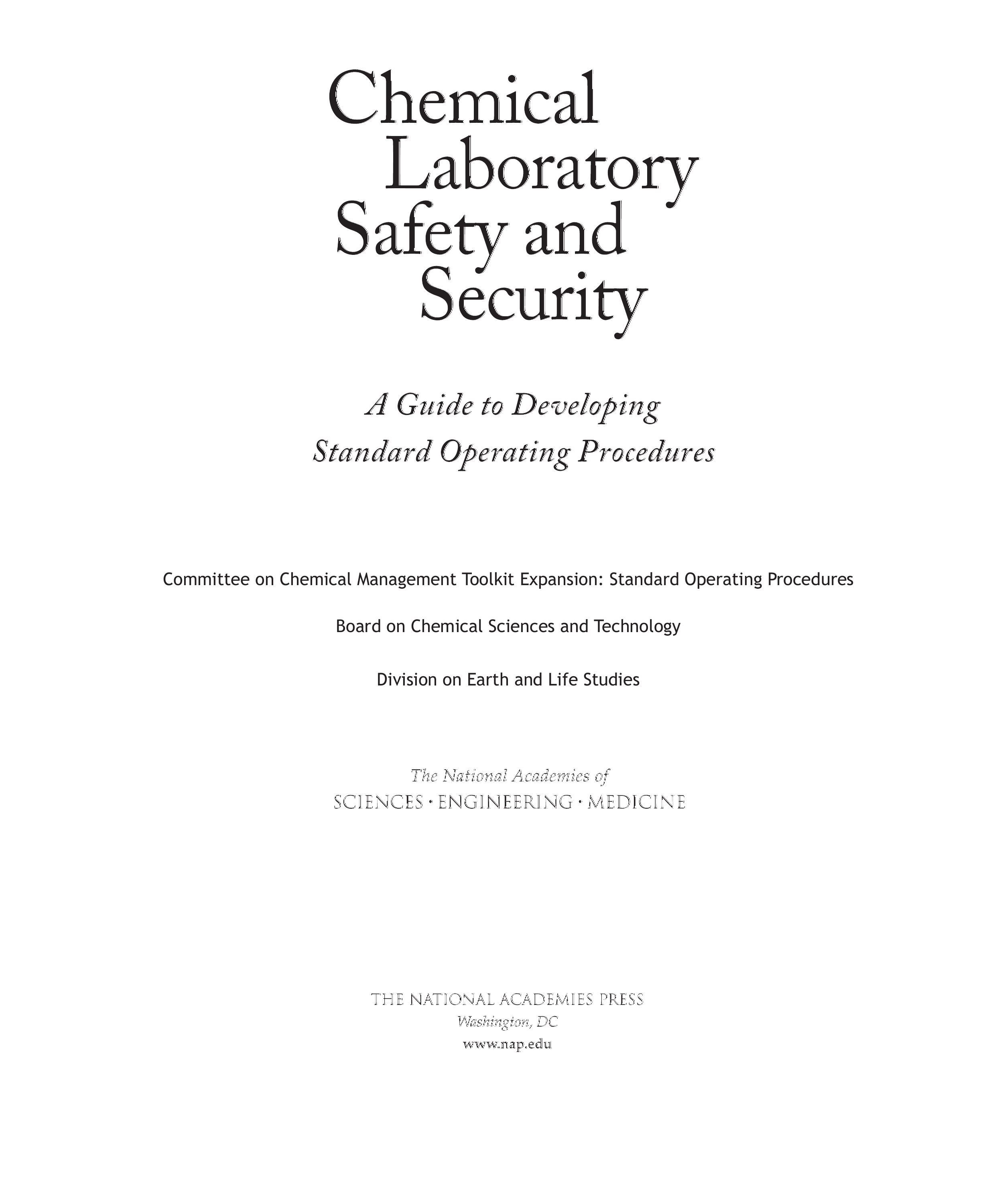 Chemical Laboratory Safety and Security