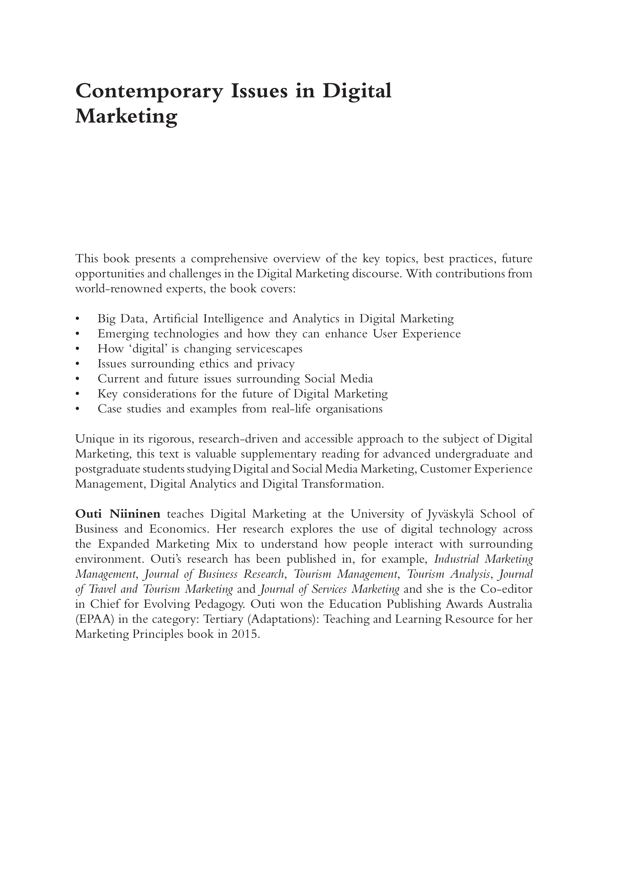 Contemporary Issues in Digital Marketing