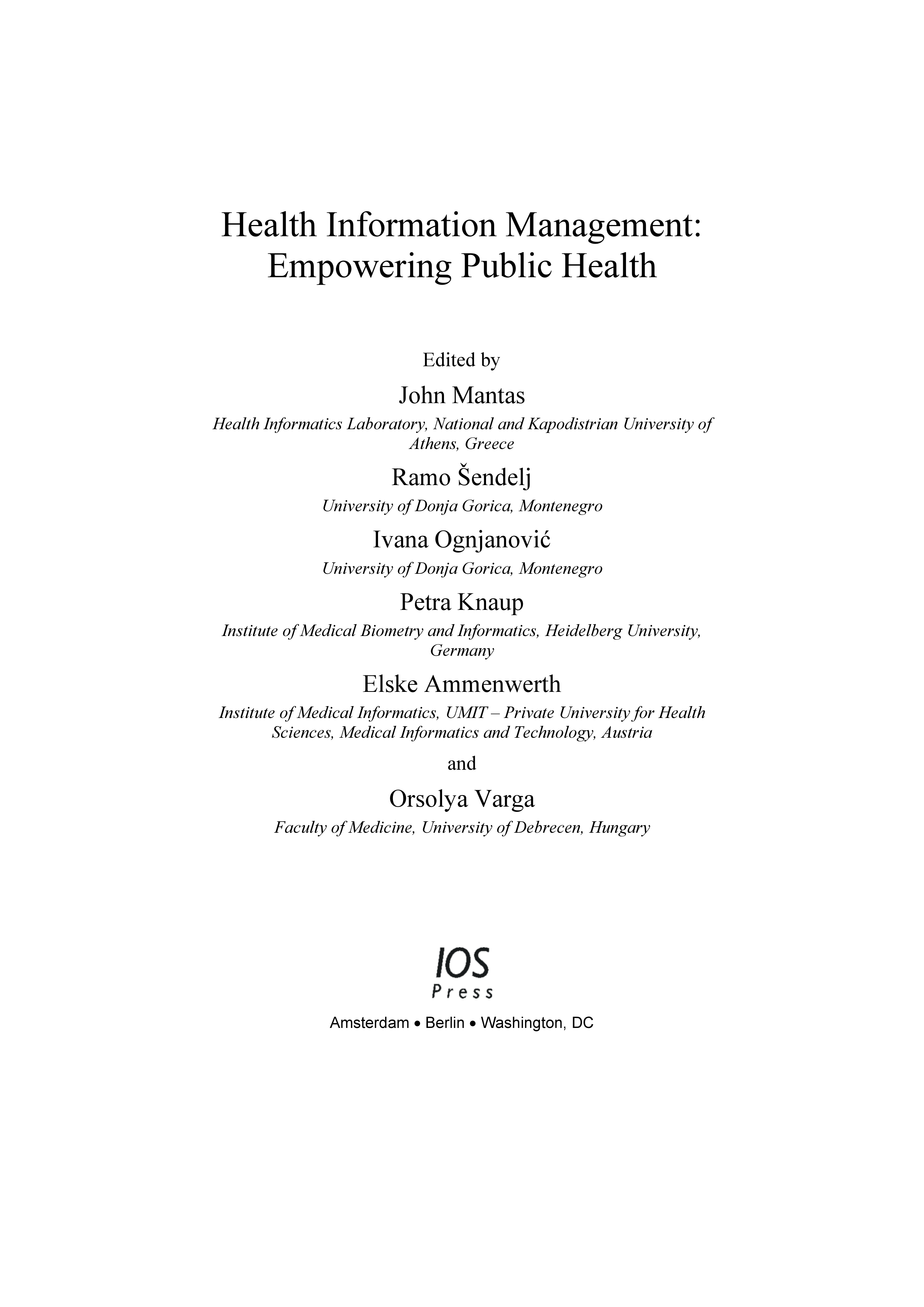 Health Information Management: Empowering Public Health