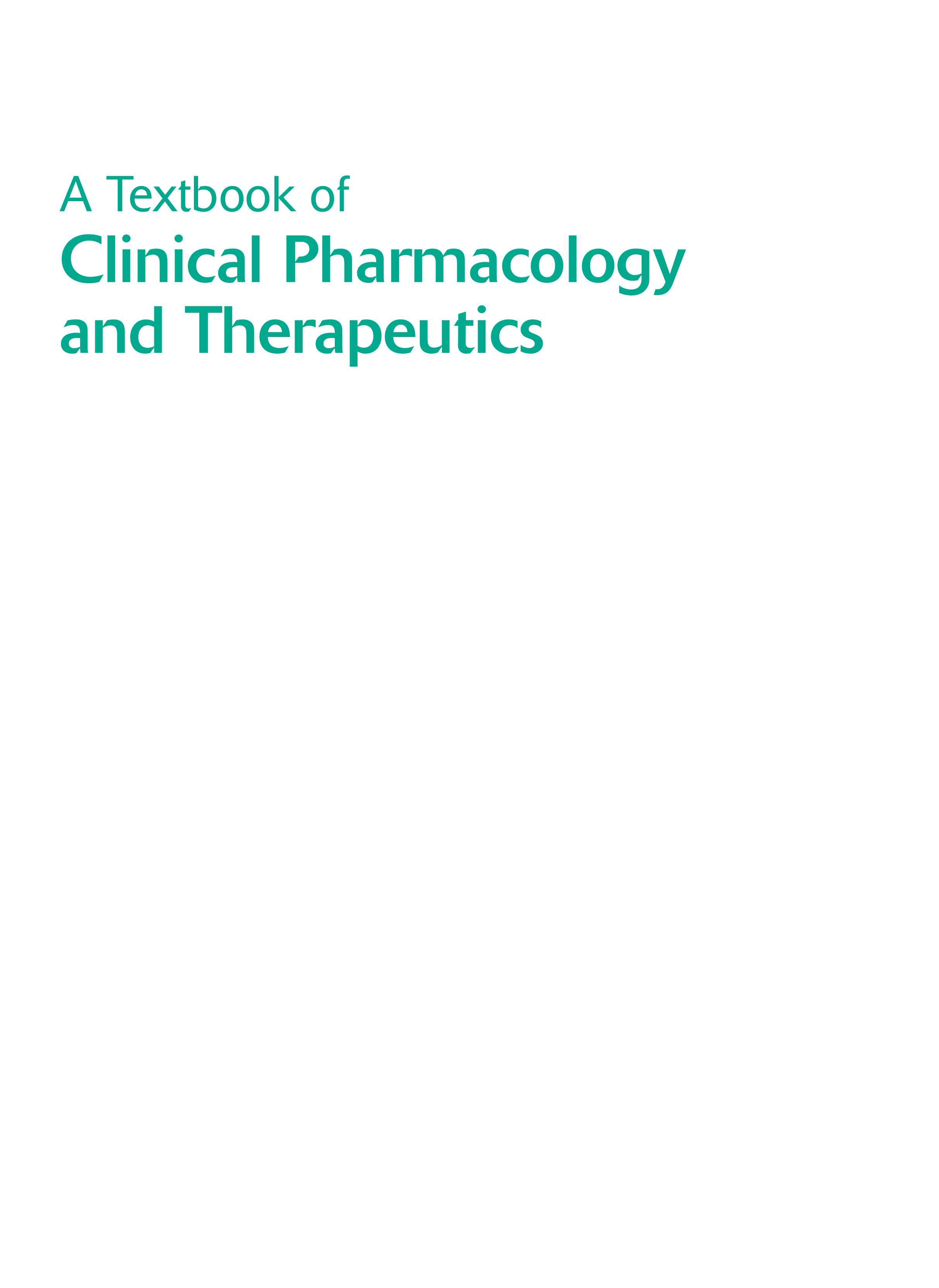 A Textbook of Clinical Pharmacology and Therapeutics, 5Ed