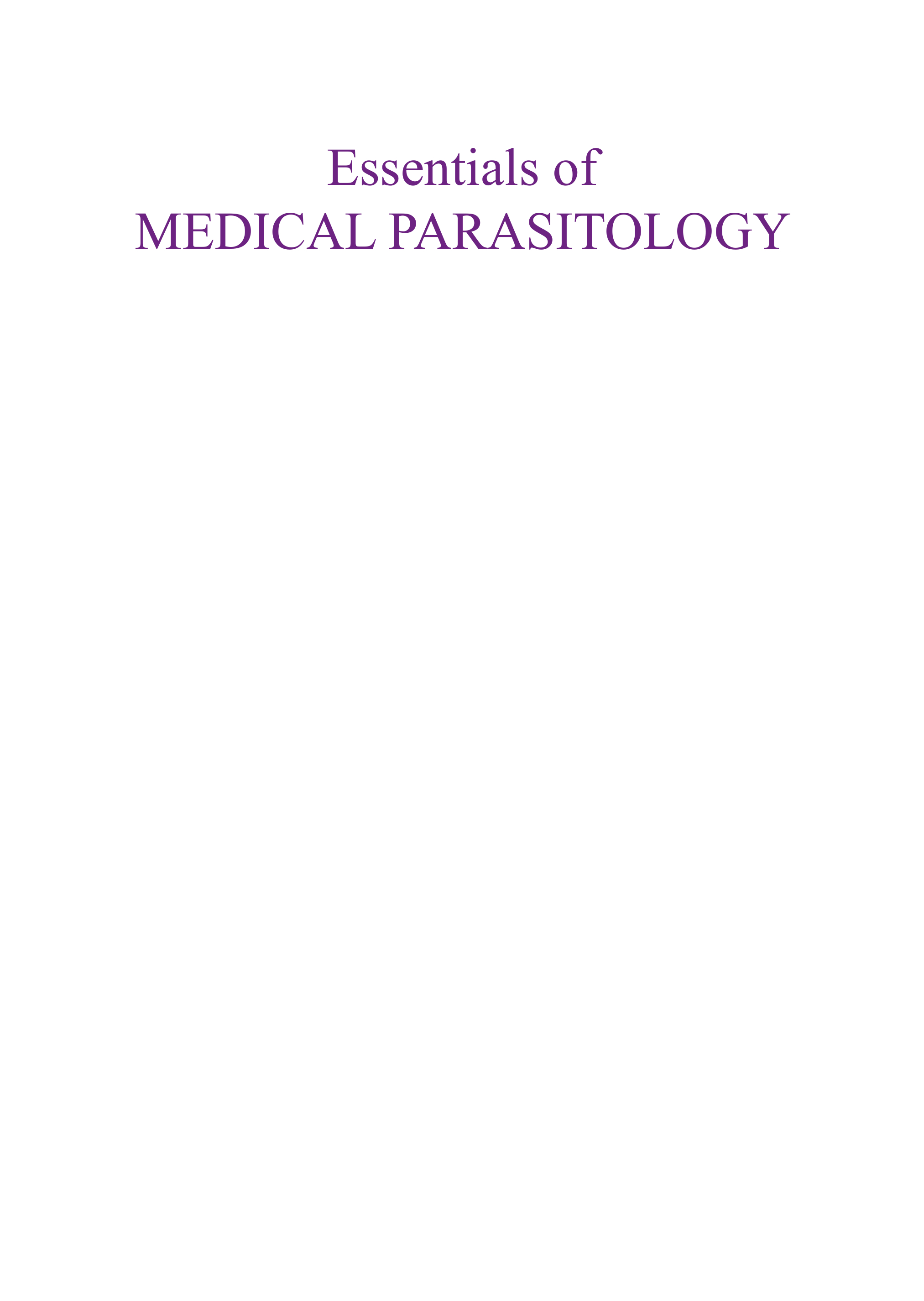 Essentials of Medical Parasitology