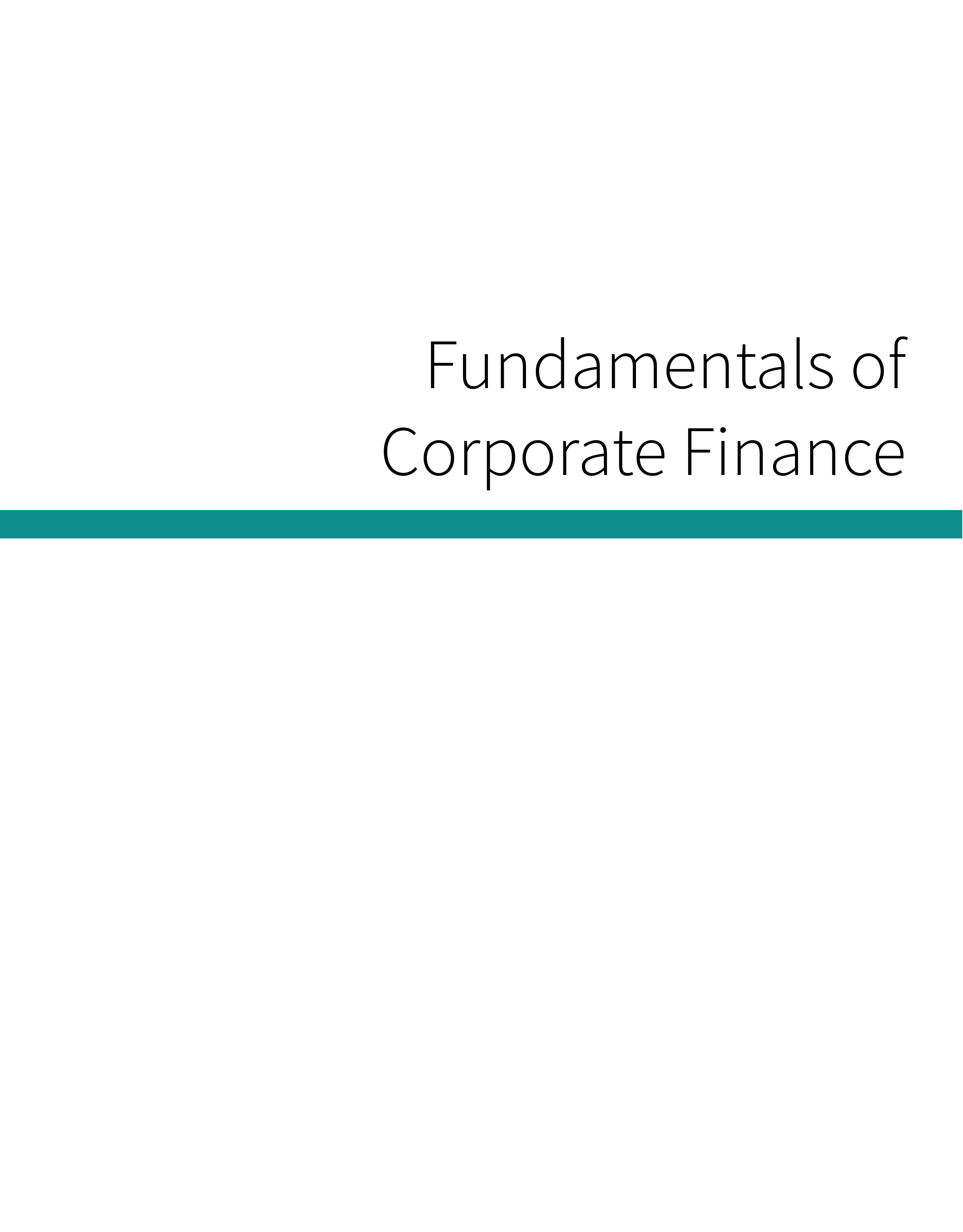Fundamentals of Corporate Finance