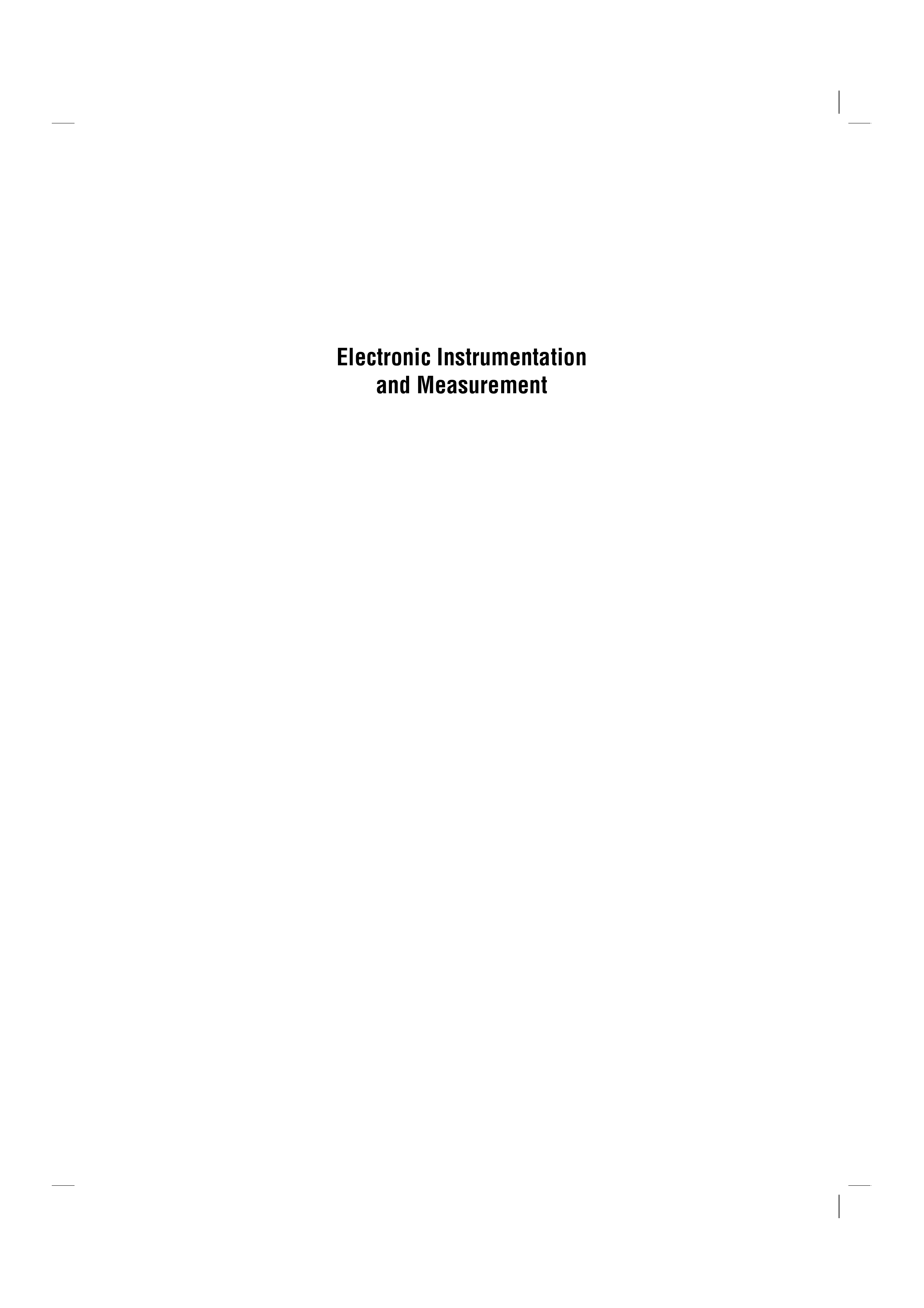 Electronic Instrumentation and Measurement