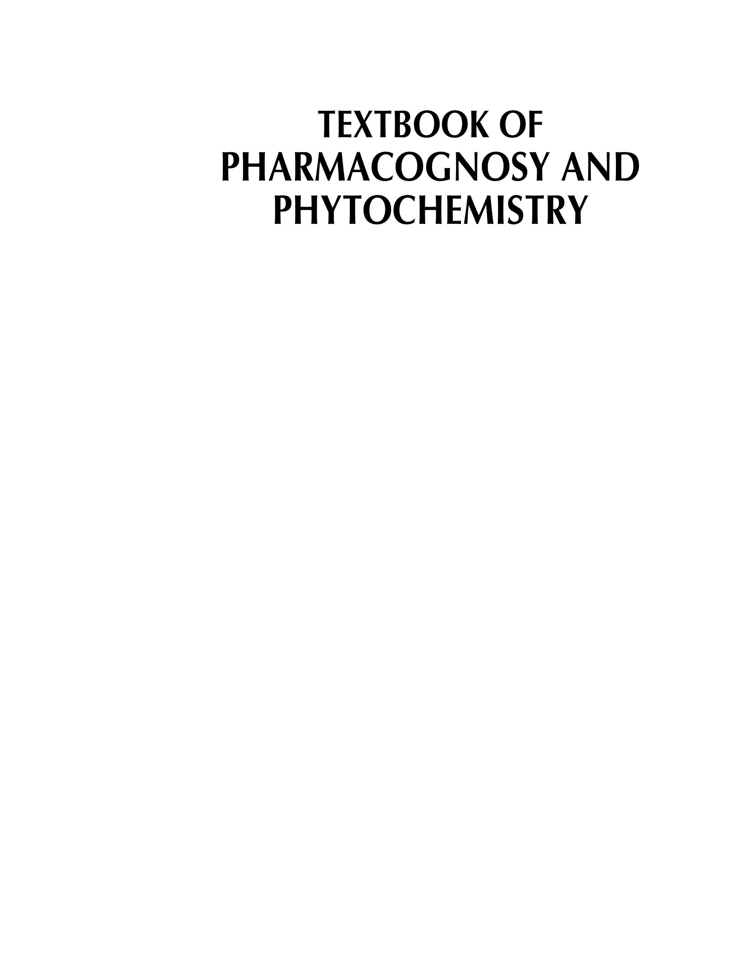 Textbook of Pharmacognosy and Phytochemistry-I