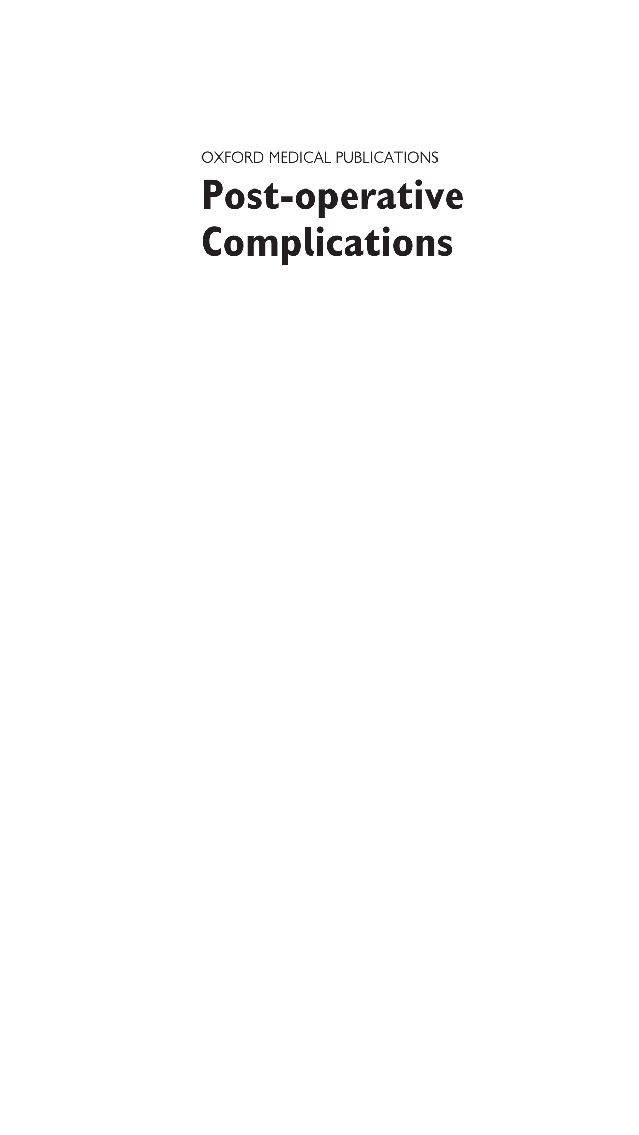 Post-operative Complications