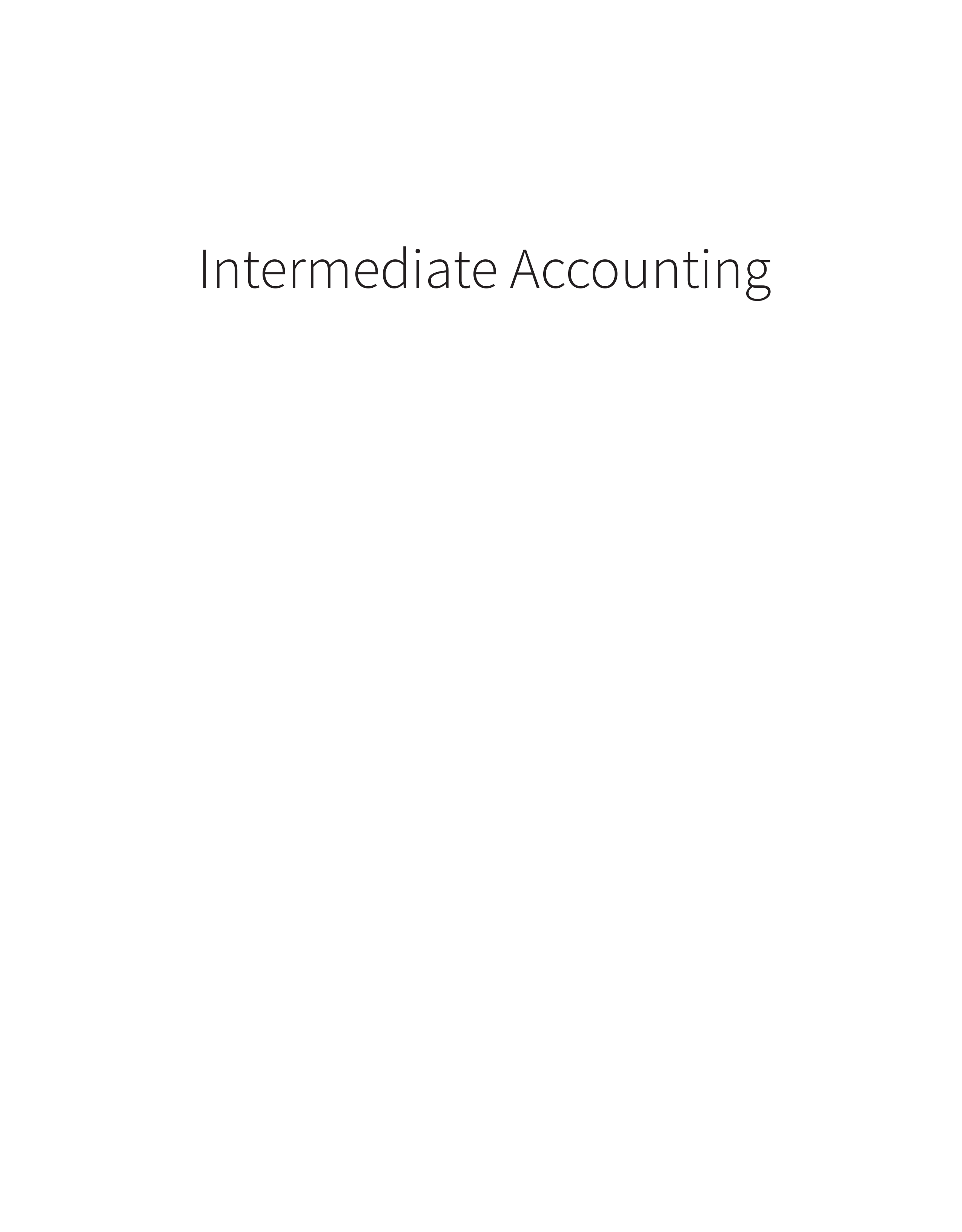 Intermediate Accounting