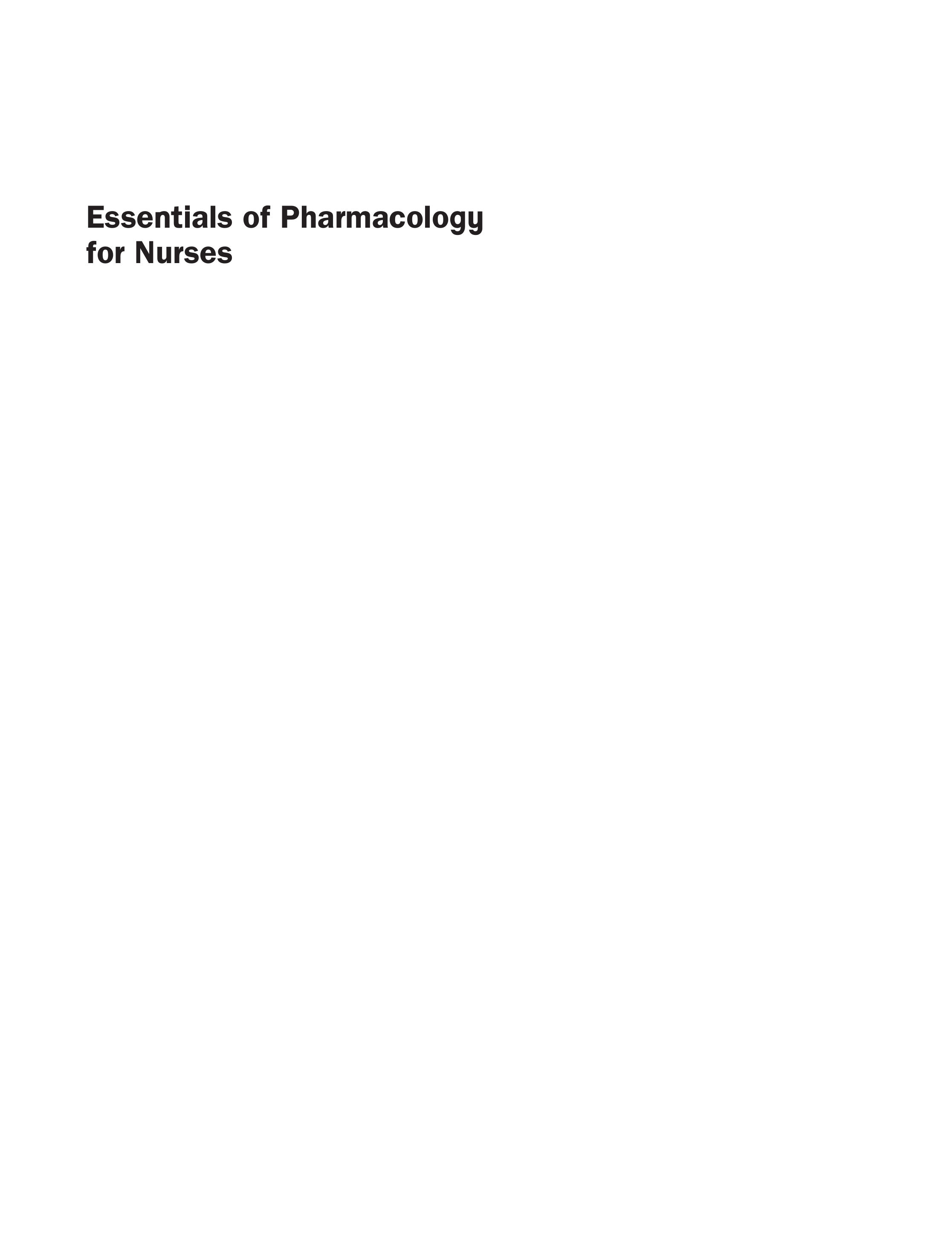 EBOOK: Essentials of Pharmacology for Nurses